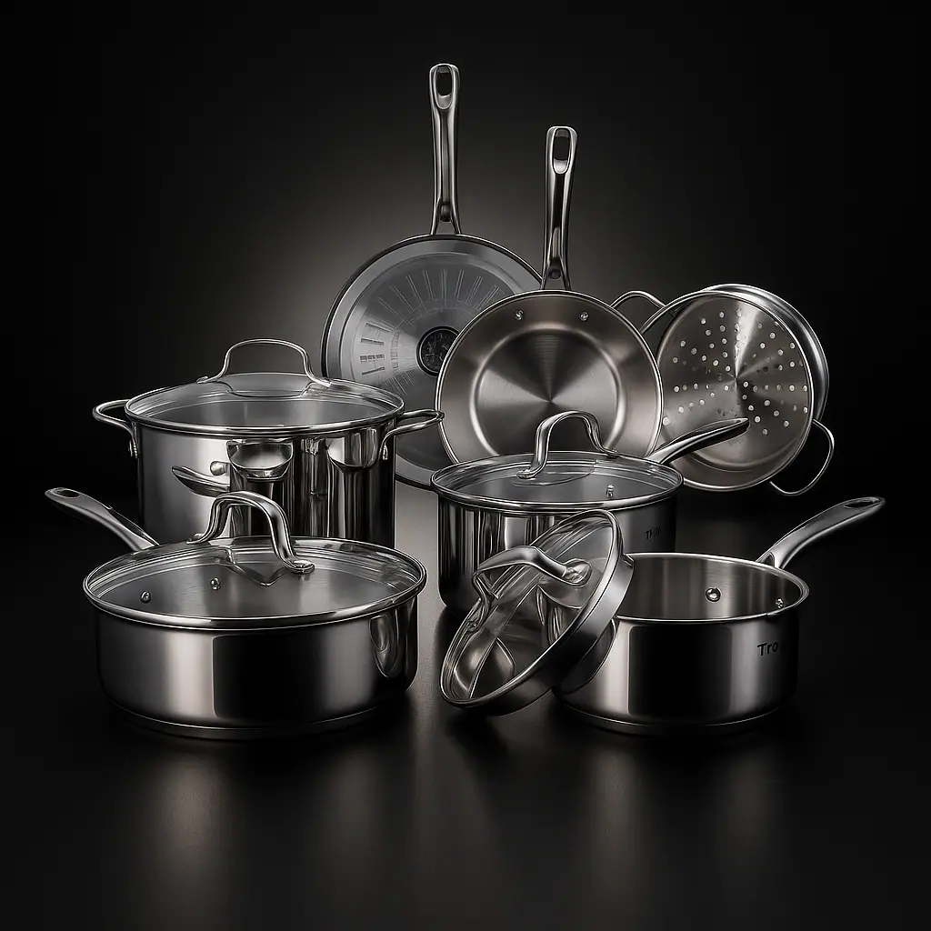 T fall 11 piece stainless steel cookware