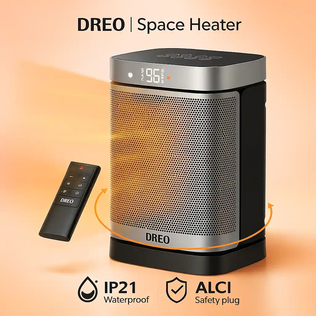 Dreo portable electric heater with thermostat